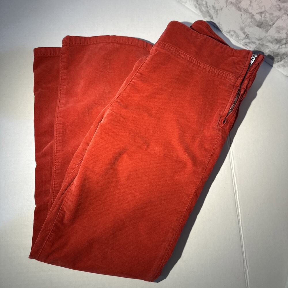 Free People In My Feelings Cropped Velvet Pants Red Women’s Small Soft Stretchy